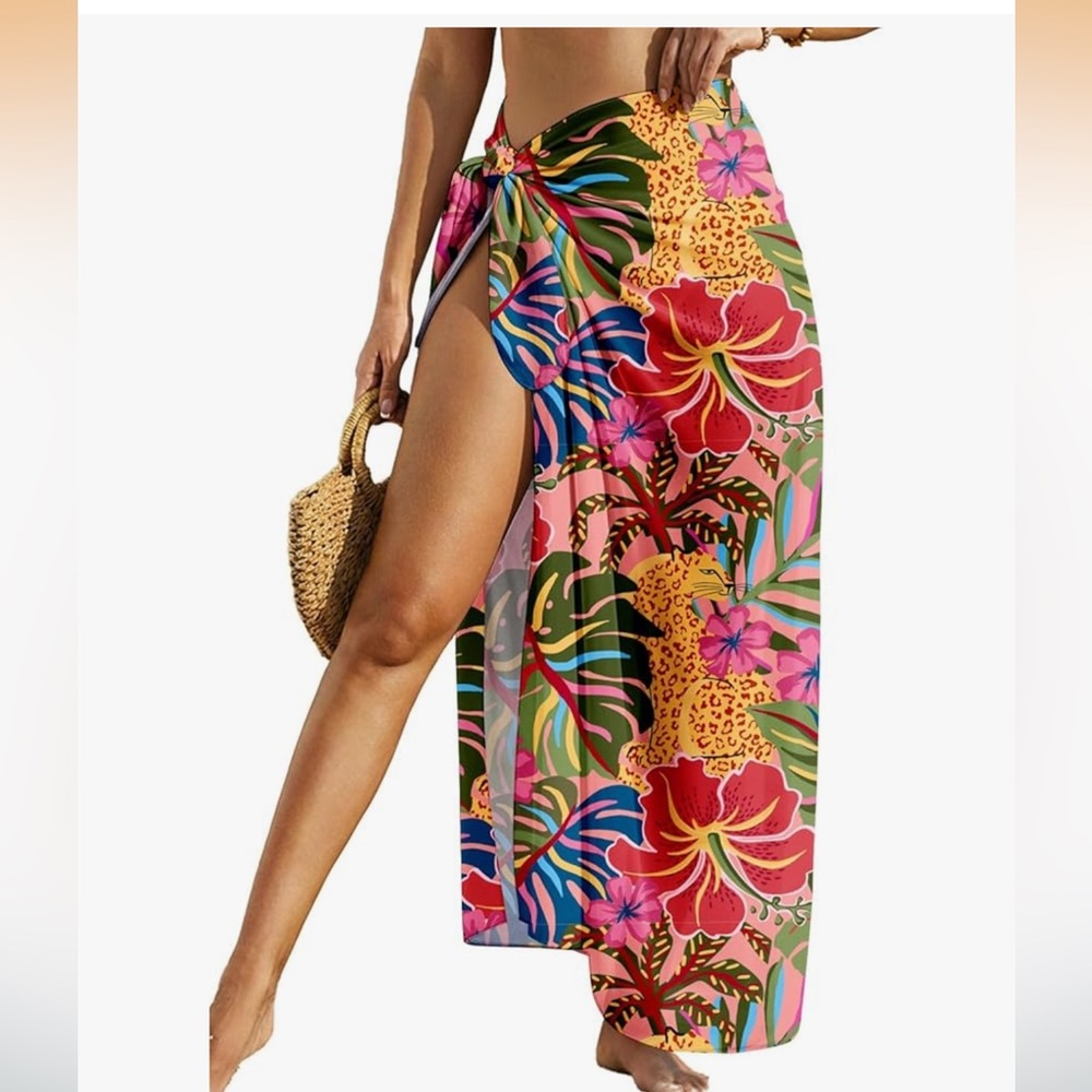 🆕 Women Sheer Sarong High Slit One Size Swimsuit Coverups 2026 Summer